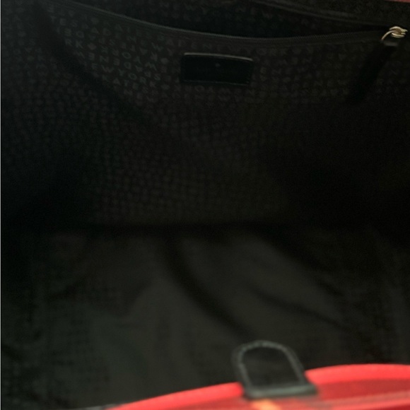 Kate spade red plaid large travel /gym 5 pc. Set tote over night set pristine - Picture 6 of 14